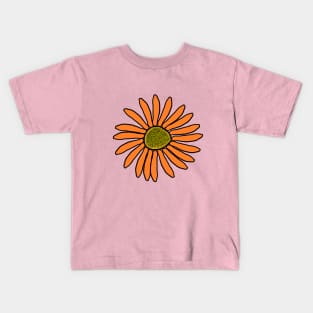 Beautiful, Cute, Pretty, Orange flower design. Kids T-Shirt